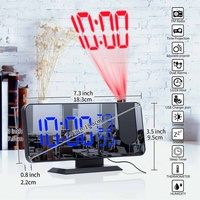 LED Digital Alarm Clock Watch Table Electronic Desktop Clocks USB Wake Up FM Radio Time Projector Snooze Function 3 Colors