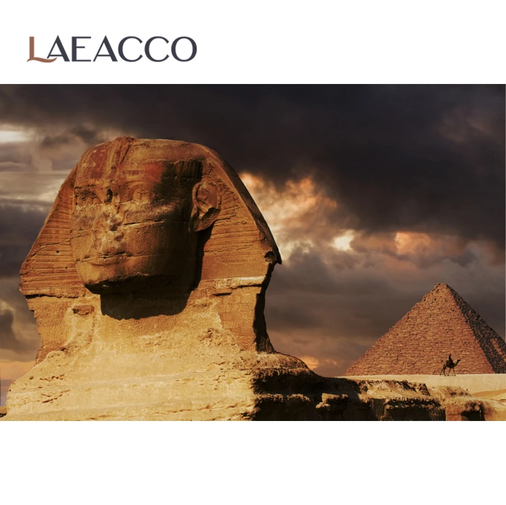 Laeacco Vintage Pyramid Egypt Ancient Dusk Wild Desert Sand Scenic Photography Background Photographic Backdrop For Photo Studio