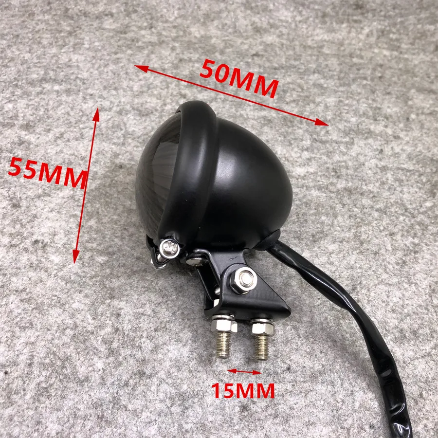 For Honda Steed Magna Ducati Triumph Cafe Racer Smoke Lens Universal LED Motorcycle Rear Brake Light Retro Aluminum Stop Lamp