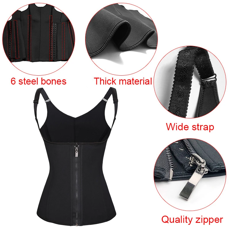 Neoprene Sauna Sweat Vest Waist Trainer Body Shapewear Women Thermo Shaper Workout Modeling Strap Slimming Corset Fitness Strap