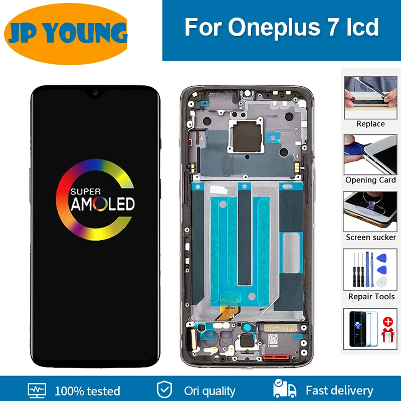 

6.41" Original AMOLED LCD For OnePlus 7 1+7 Touch Screen Digitizer Assembly With Frame Replacement Display For Oneplus 7 Screen