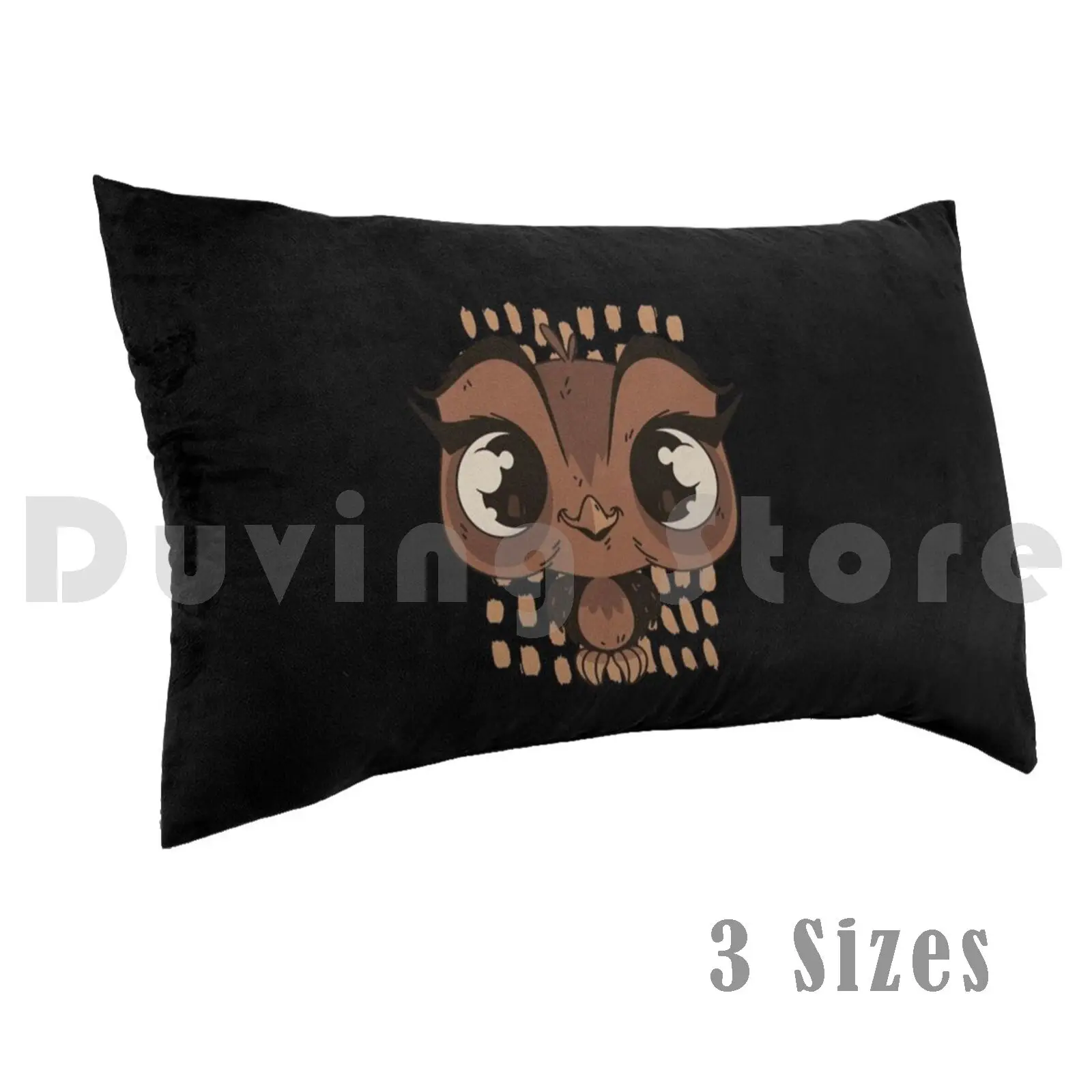 Baby OwlPillow case Baby Owl Brown Big Eyes Night Owl Barn Owl Lover Birds Of Prey Nocturnal Baby