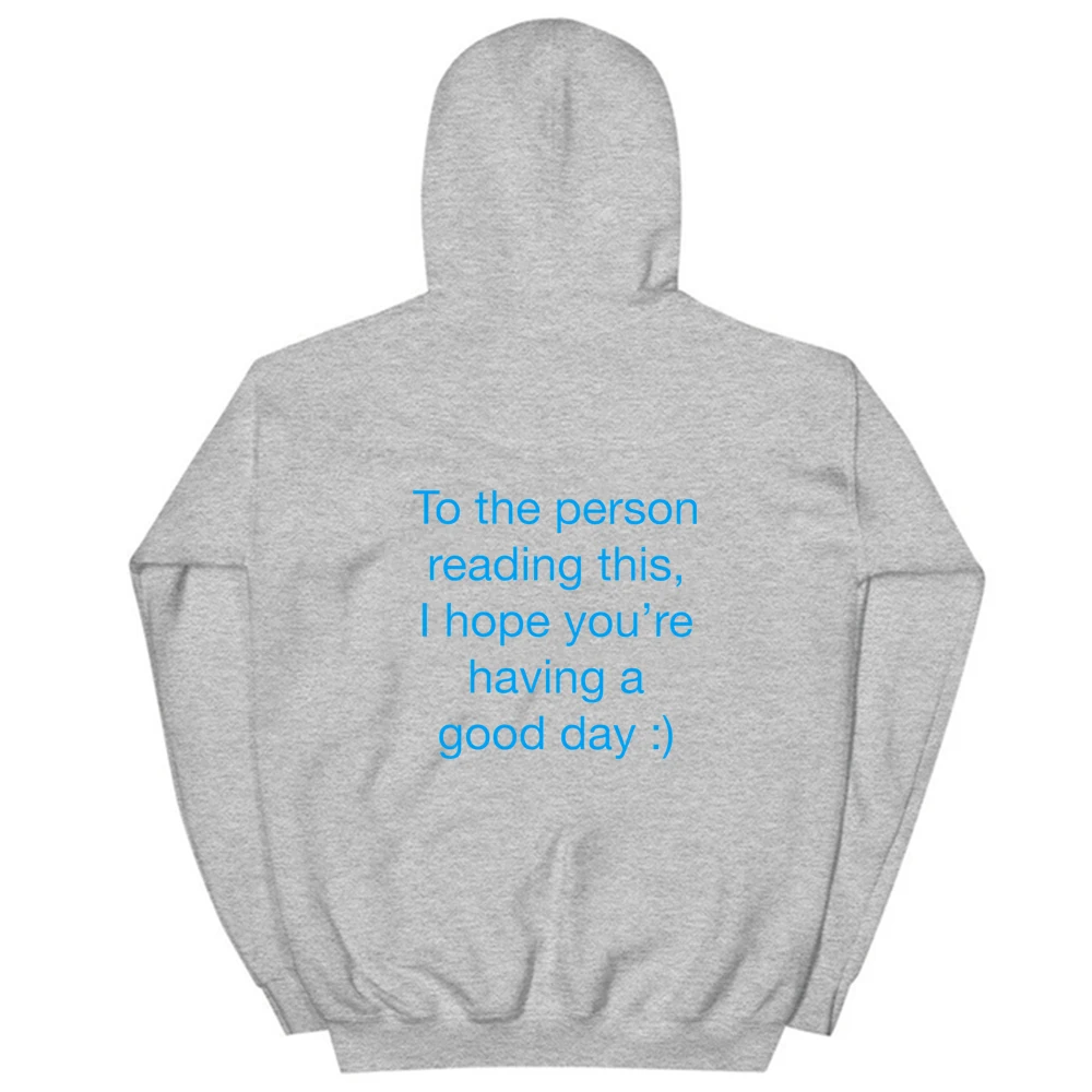 To The Person อ่านนี้ Hoodies Casual Unisex แขนยาวสโลแกน Hooded Sweatshirts Harajuku ผู้หญิง Tumblr Jumper Pullovers