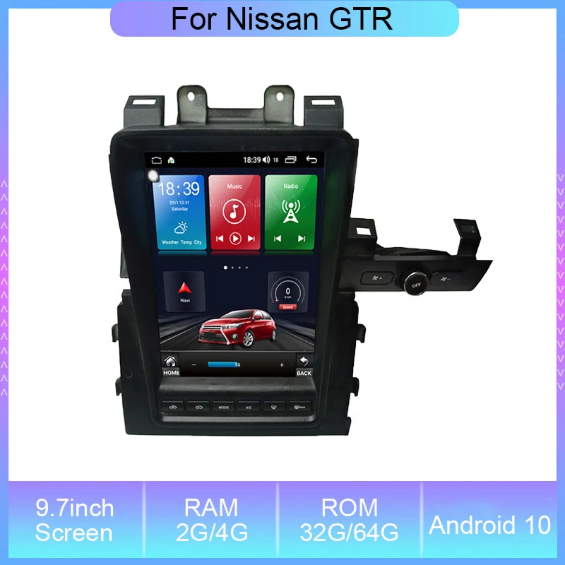 9.7'' Android 10 Car Navigation Player For Nissan GTR 2008 - 2015 LHD&RHD Radio Receiver Multimedia GPS Video Stereo