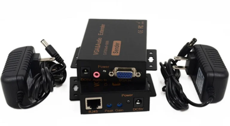 VGA KVM Extender Over Cat6ได้ถึง328ft/100M VGAอะแดปเตอร์Over RJ45สายEthernet (1 transmitter + 1 Receiver)