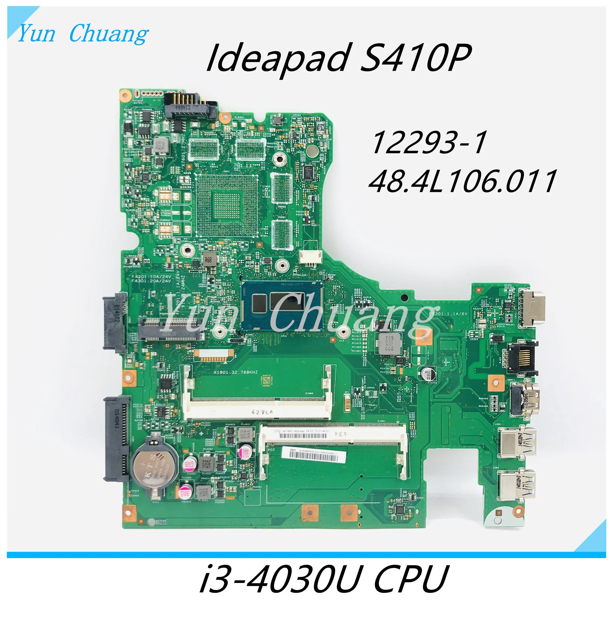 

12293-1 48.4L106.011 motherboard For Lenovo S410P LS41P notebook motherboard With i3-4010U/4030U CPU UMA DDR3 100% test work