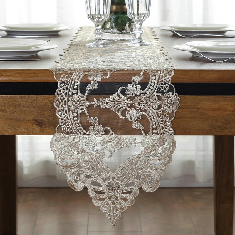 1PCS Lace Table Runner Table Flag Embroidered Tablecloths TV Cabinet Table Cover