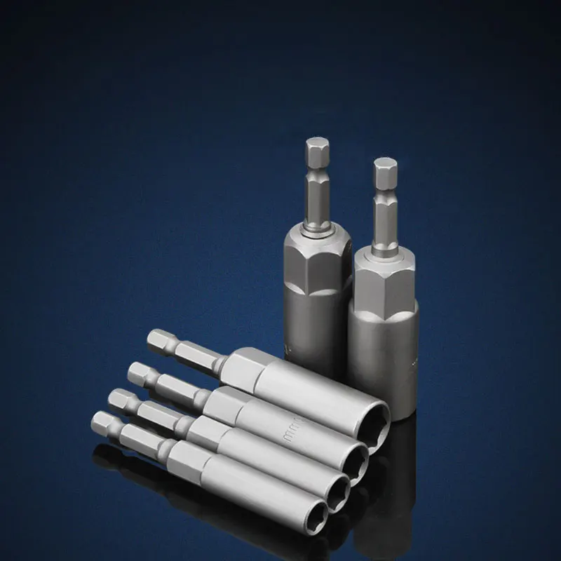 1/4 Polegada 6-19mm comprimento 80mm hex shank power nut driver broca magnética chave de soquete conjunto adaptar ferramentas
