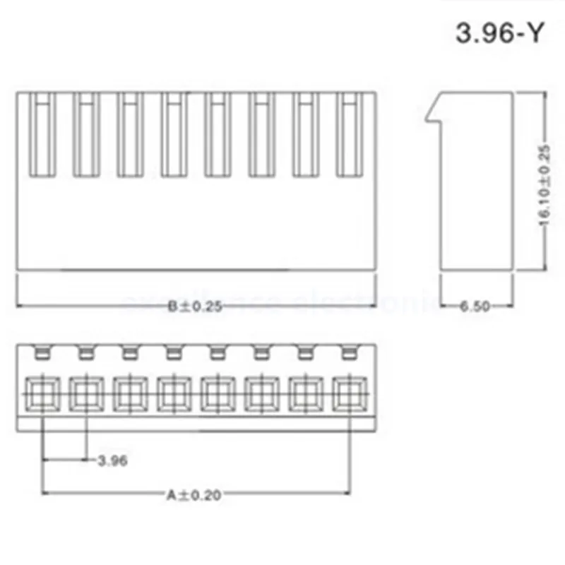 5PCS CH CH3.96 2/3/4/5/6/7/8/9/10 Pin 3.96mm Female Housing Plug Connector with Wire 22AWG 20cm Single Head Tinned Cable