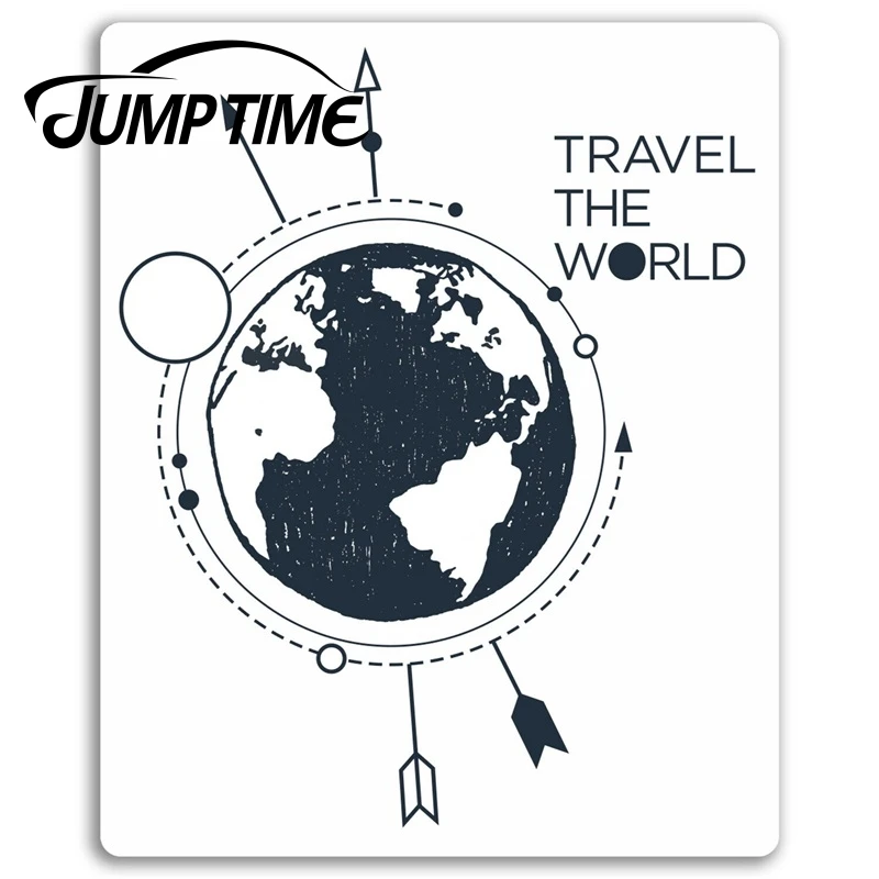 Jump Time for World Travel Vinyl Stickers Globe Holiday Cool Sticker Laptop Decal Rear Windshield Waterproof Car Accessories