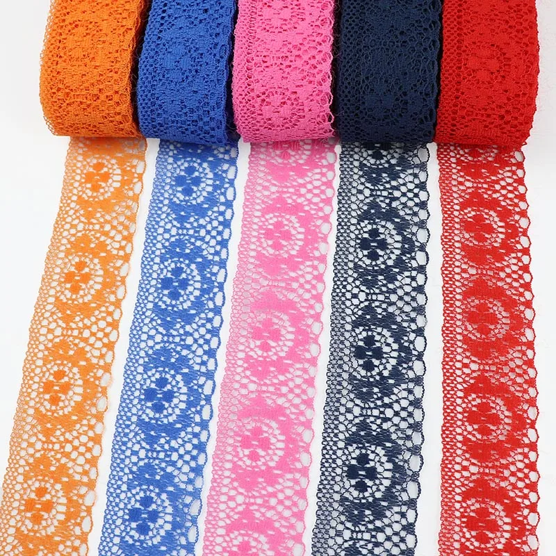 10 Yards 38mm White Lace Ribbon Tape Lace Trim DIY Embroidered For Sewing Christmas Decoration African Lace Fabric Ribbon Crafts