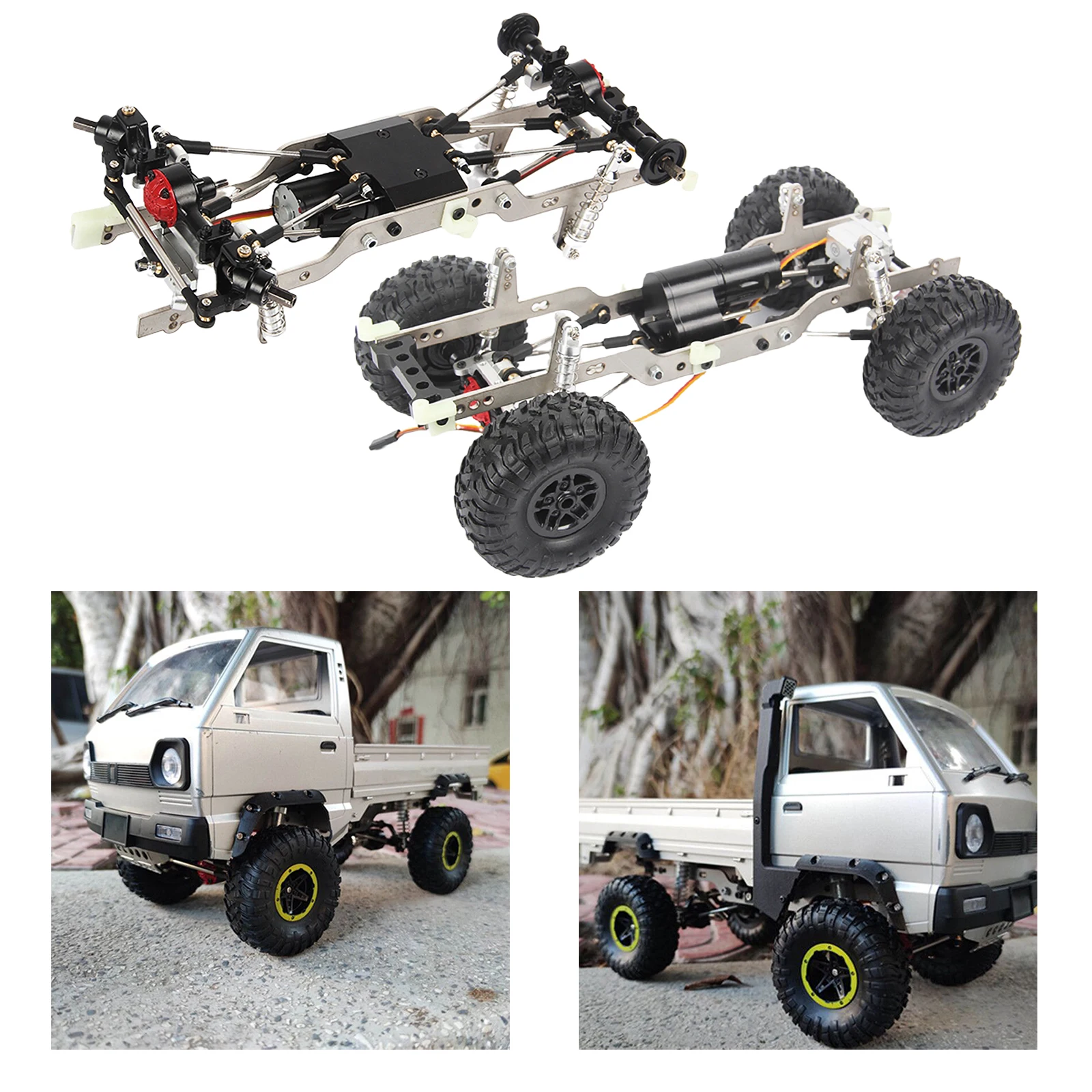 1:10 Metal RC Car Chassis Body Kit High Performance Upgrade Parts for 1/10 Scale WPL D12 RC Replacements Parts