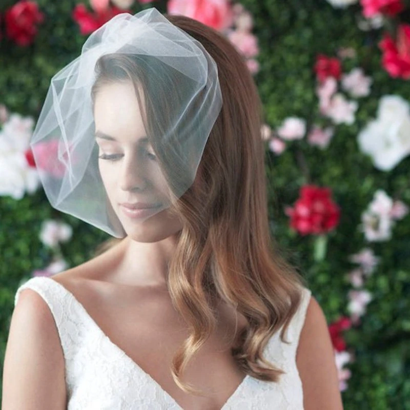 Velo de jaula de pájaros para novia, accesorios de boda, colorete de tul