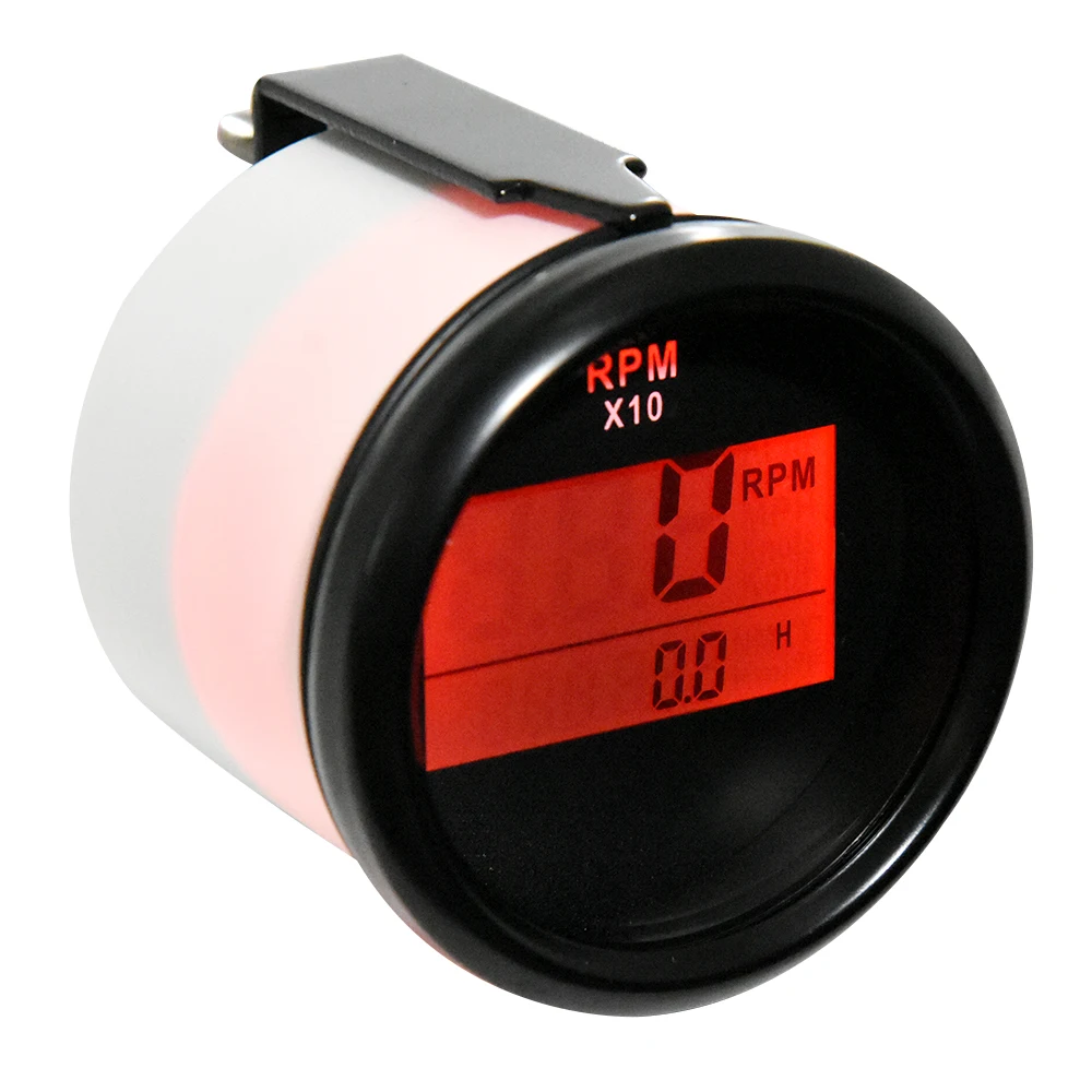 52mm Marine Tachometer Car Truck Boat Engine Tacho Gauge With Hourmeter Digital tacometro 0-9990 RPM Meter Toerenteller 9-32V