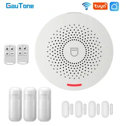 GauTone-sistema de alarma inteligente Wifi para el hogar, alarma de seguridad antirrobo de 433MHz, Control por aplicación Tuya Smart Life, alarma inalámbrica para el hogar