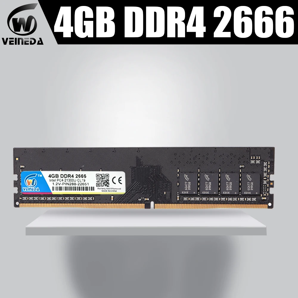 

VEINEDA ddr4 4gb 8gb Ram ddr4-2666Mhz For dimm ddr4 ram memory For all Intel AMD Desktop compatible 2133,2400Mhz PC4-17000