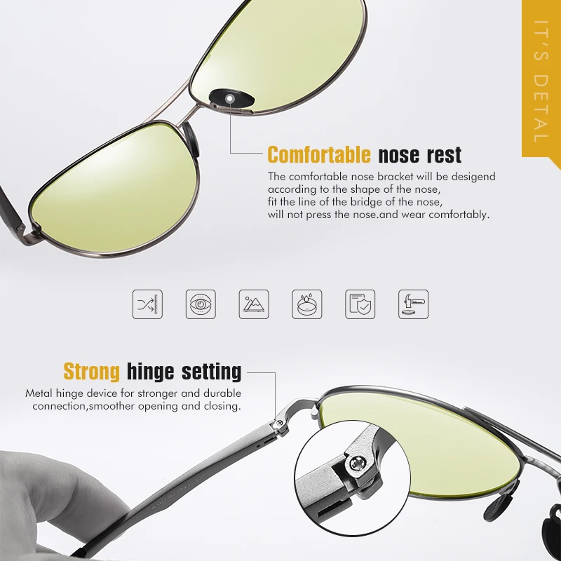 2024 Aviation Driving Photochromic Sunglasses Men Polarized Glasses Women Day Night Vision Driver Eyewear UV400 zonnebril heren