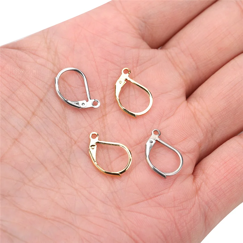 20pcs Hypoallergenic French Earring Hooks Findings Surgical Stainless Steel Earrings Clasps Wire Diy Jewelry Making Accessories