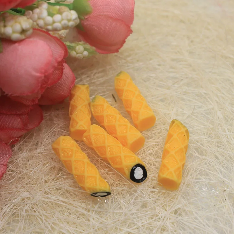 Yellow Brown Color Sweet Pieces Miniature Waffle Wafer Stick Cabochons For Kids