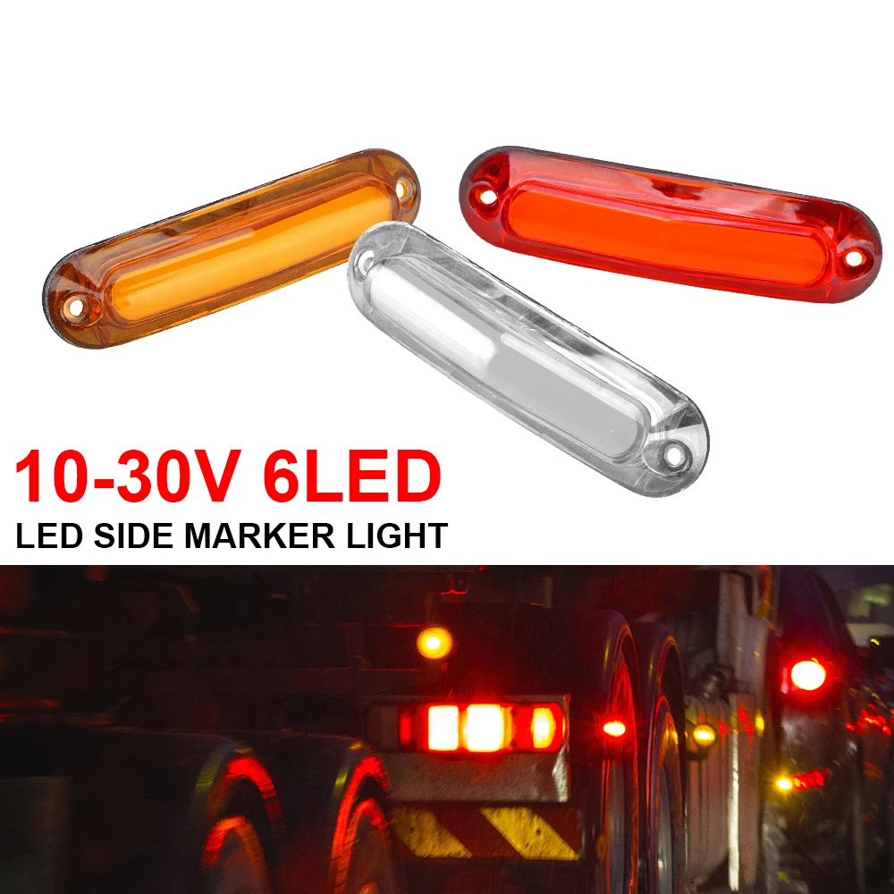 6 LED Side Marker Light 10-30V Running Turn Signal Lights Rear Side Indicator Lamp For Car Trailer Truck Auto Accessories