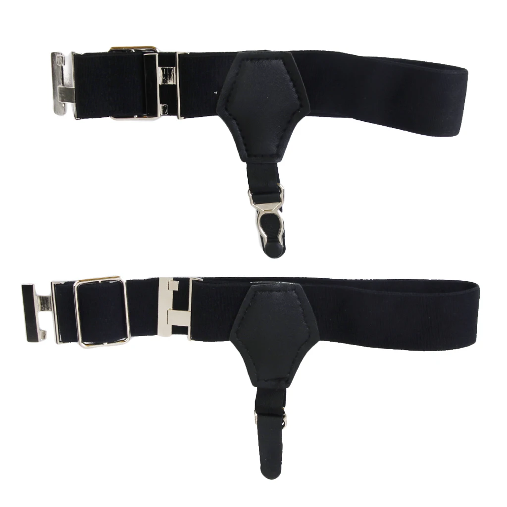 1Pair Men\'s Uniform Sock Suspender Garters Adjustable Garters Black