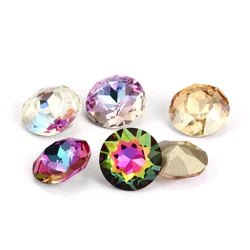 Astrobox Craft Gems Flower K9 Crystal Rhinestone Loose Beads 10Pcs Colorful Strass Pointback Crystal For DIY 3D Nail Art