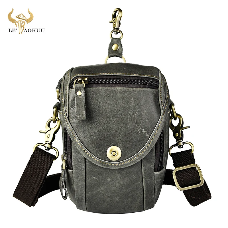 

Real Genuine Leather Male Casual Design Mini Shoulder Messenger Crossbody bag Belt Fanny Waist bag Travel Small Pouch Men 269