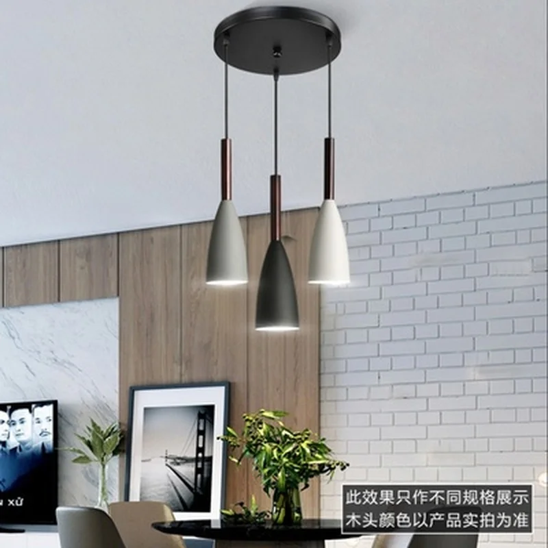 Modern LED Pendant Lights For Dining Triple Hanging Lamp E27 Metal Suspension Lighting Black Hanglamp Kitchen Luminaria image 6