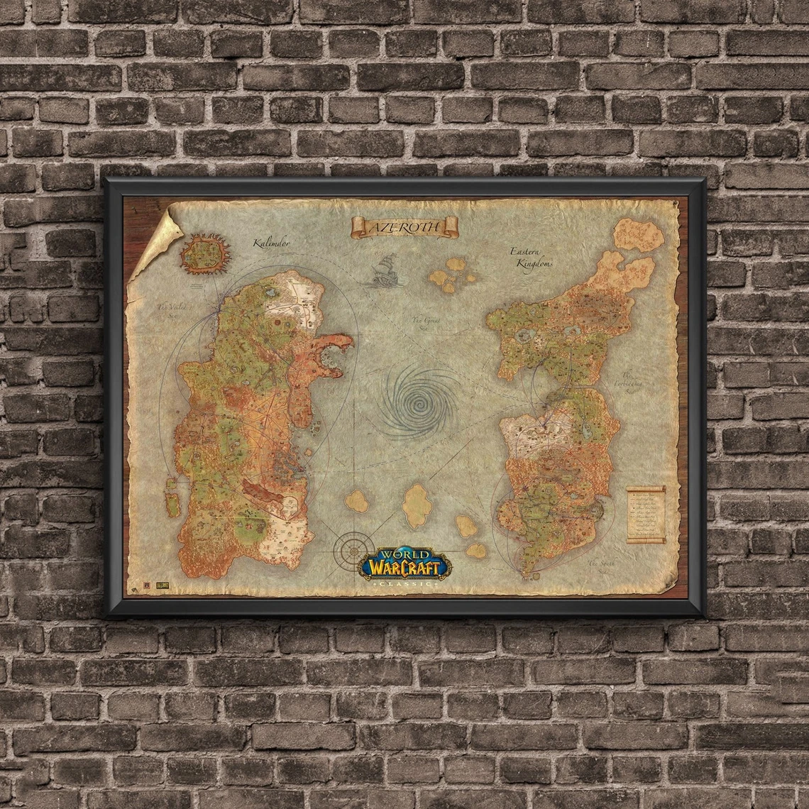 World of Warcraft Map Game Poster Canvas Print Wall Painting Home Decoration ( No Frame )