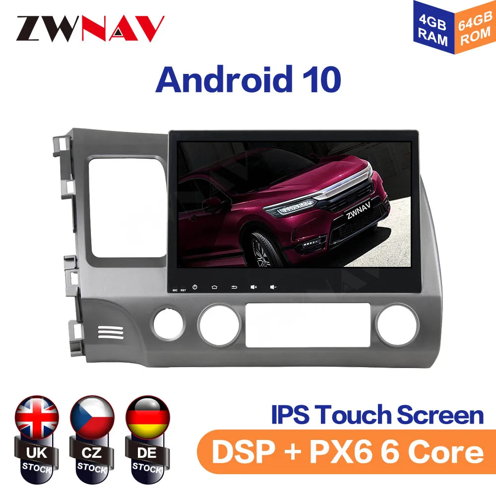 Android 10 IPS Screen For HONDA CIVIC 2006-2011 Car Multimedia Player Navigation Audio Radio Stereo Head Unit Gps 1din auto