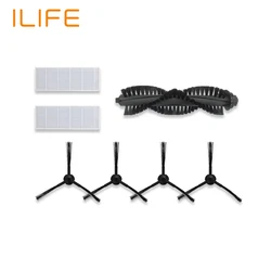 1 * 메인 브러쉬 + 2 * hepa 필터 + 2 * 스폰지 + 4 * 사이드 브러쉬 ilife a4s 로봇 진공 청소기 부품 chuwi ilife a4s