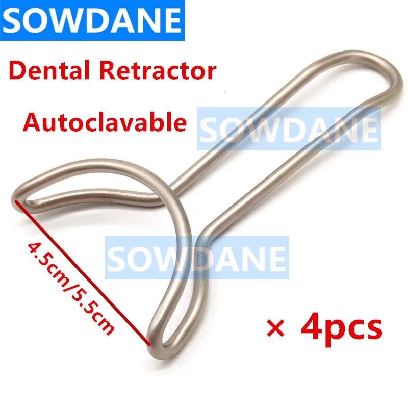 4pcs Dental Orthodontic T shape Retractor Mouth Gag Opener Teeth Retractors Dentist Ortho Instrument Tool Autoclavable 4.5/5.5cm