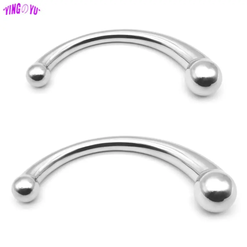 Double Ended Stainless Steel G Spot Wand Massage Stick Pure Metal Penis P-Spot Stimulator Anal Plug Dildo Sex Toy For Women Men