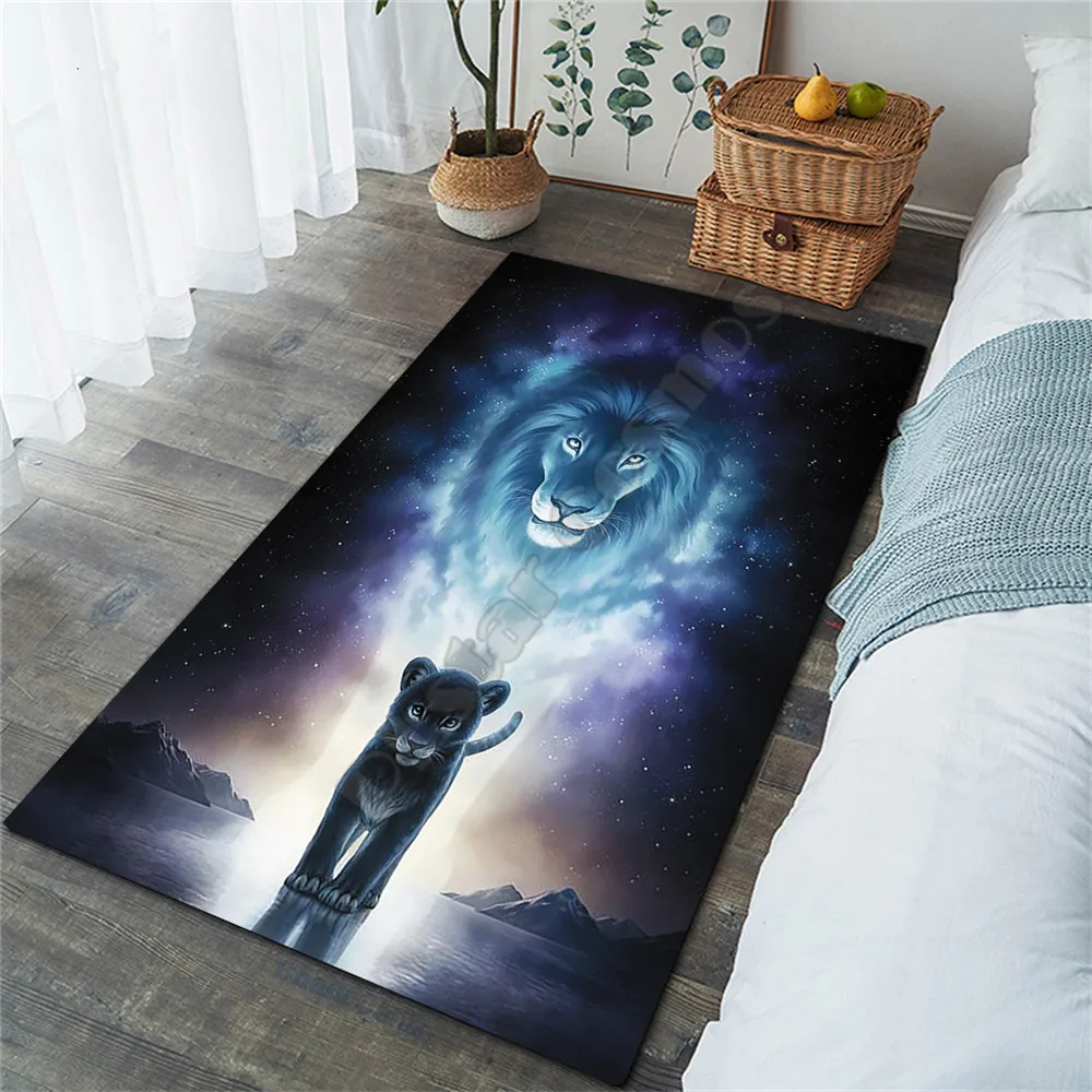 

Lion Area Rug 3D All Over Printed Non-slip Mat Dining Room Living Room Soft Bedroom Carpet