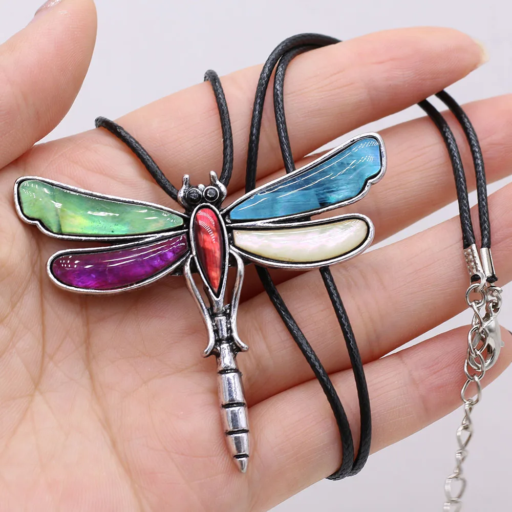 Natural White Shell Necklace Pendant Dragonfly Brooch 50x60mm for DIY Jewelry Making Necklace Bracelet Gift