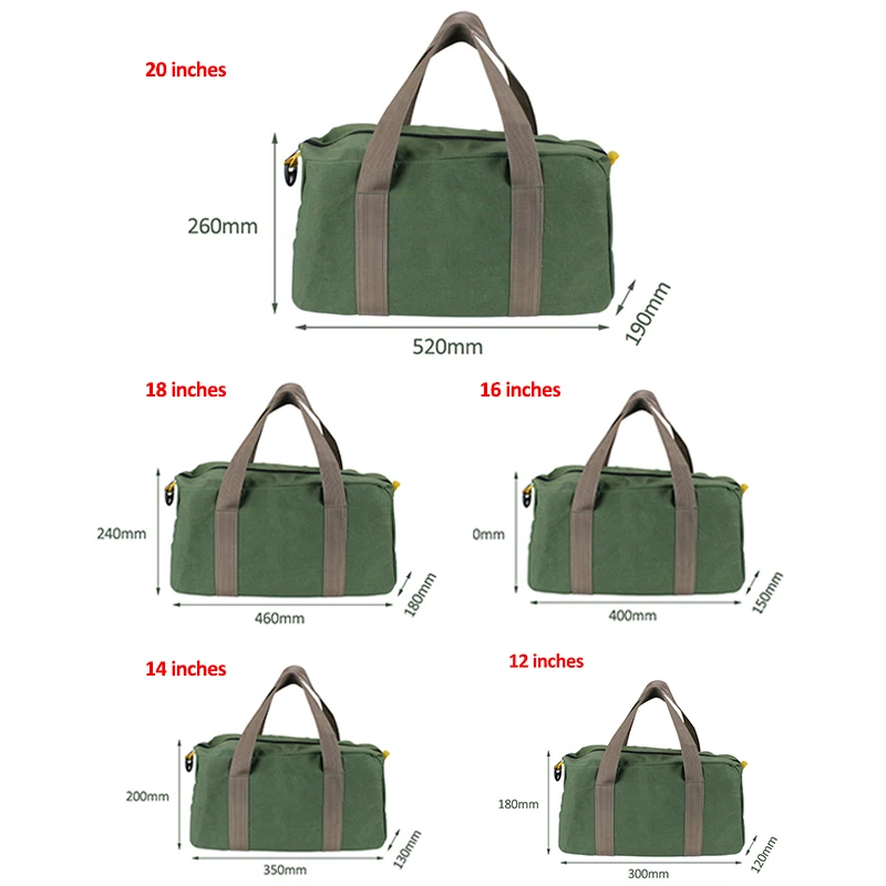 Large Capacity Tool Bag Multifunction Waterproof Oxford Canvas Hand Tool Storage Carry Bags Portable Metal Toolkit Organizer