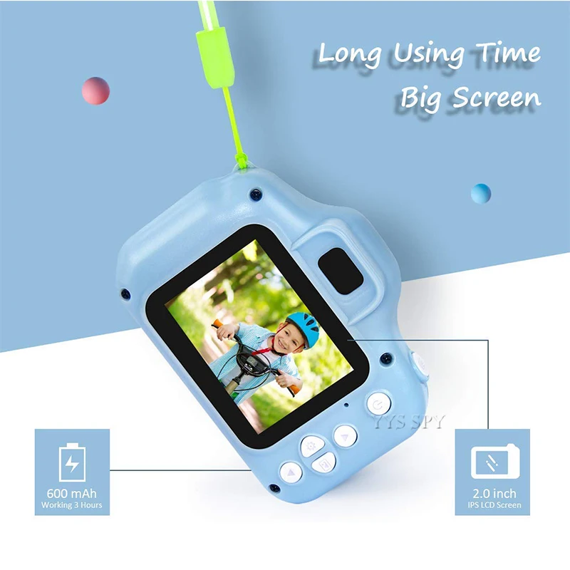 Cute Kids Mini Digital Photo Video Camera 2.0 inch HD Screen Small Toy Vlog Camcorder Videocamera Micro Cam Children Best Gift