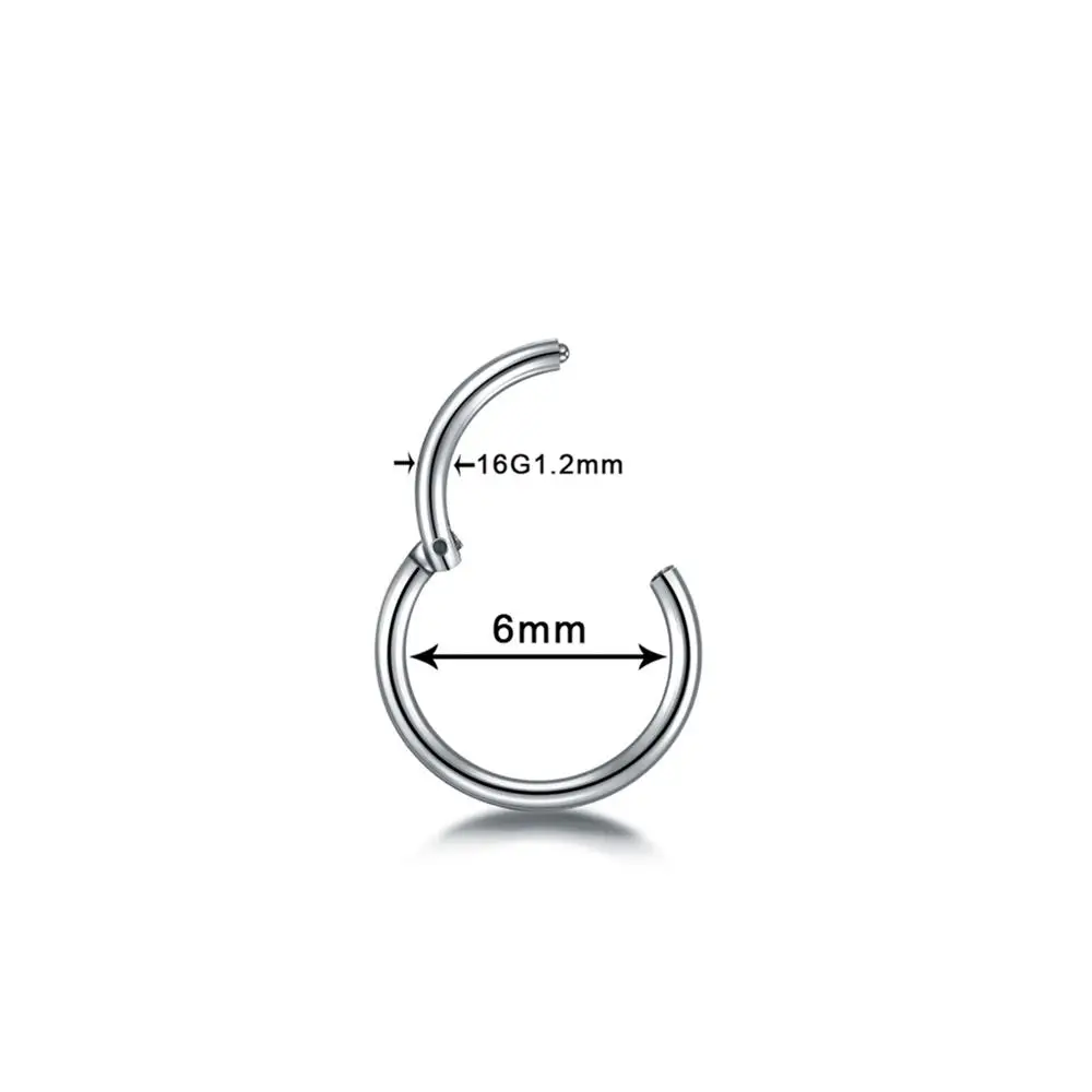 1PC Titanium Hinged Segment Ring Nose Septum Clicker Piercing Lip Earrings Helix Eyebrow Tragus Cartilage Piercings Body Jewelry