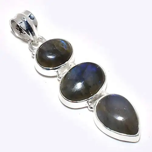 

Подвеска из натурального лабрадорита, серебро 925 пробы, 50 мм, 2SP0170