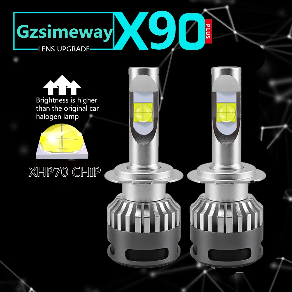 

2PCS Car XHP70 LED H1 H4 H7 H8 H11 HB3 9006 9012 H16 Headlight Bulbs D2S D2H D1S Headlamp 110W 6000k Auto Lamp Fog Light 12-24V