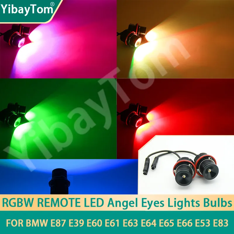 

1 pair 40W RGBW lamp LED Angel Eyes Marker Lights Bulbs For BMW E87 E39 E60 E61 E63 E64 E65 E66 E53 E83 Remote Control