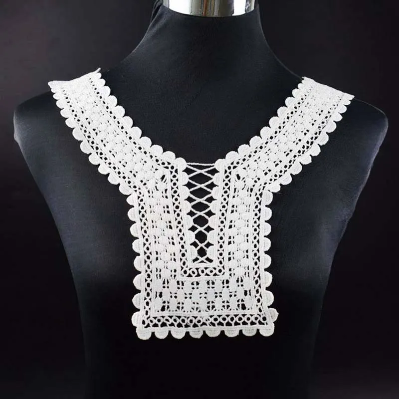 Black Embroidery Lace Fabric Neckline Collar  Trim Lace Decor Fabric Evening Dress Appliques DIY Sewing