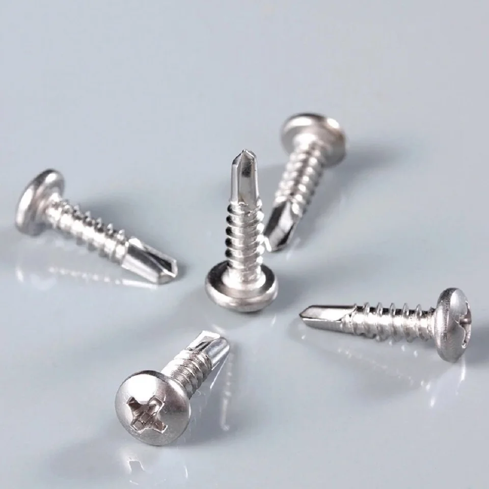 

50pcs/lot M3.9 M4.2 M4.8 DIN7504N 304 stainless steel cross round head drill tail screw