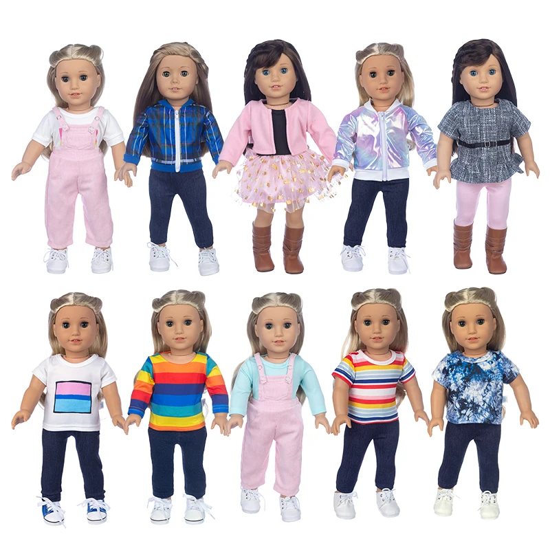 2023 New Mix match fashionable suit Fit for American Girl Doll Clothes 18-inch Doll , Christmas Girl Gift(only sell clothes)