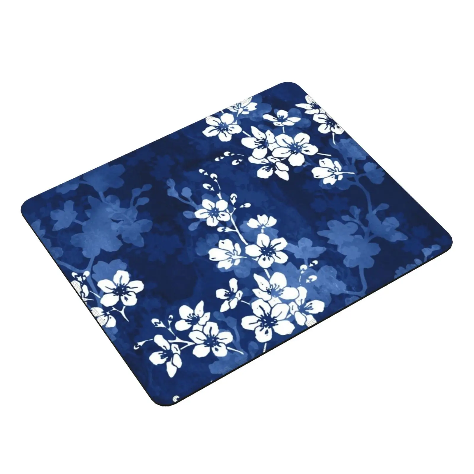 Sakura Blossom In Deep Blue Mouse Pad 761 Sakura Cherry Blossom Japanese Flowers Floral Repeat