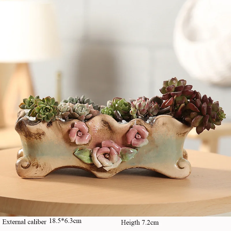 Flower Pot Succulent Cactus Pot Big Caliber Plant Garden Ceramic Planter Pots Outdoor Garden Home Decor windowsill