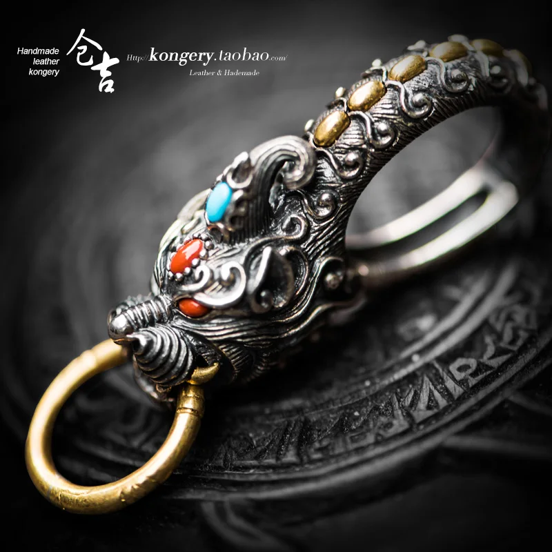 ★lucky god beast and restoring ancient ways the mythical wild animal key chain hook men and women fashion accessories