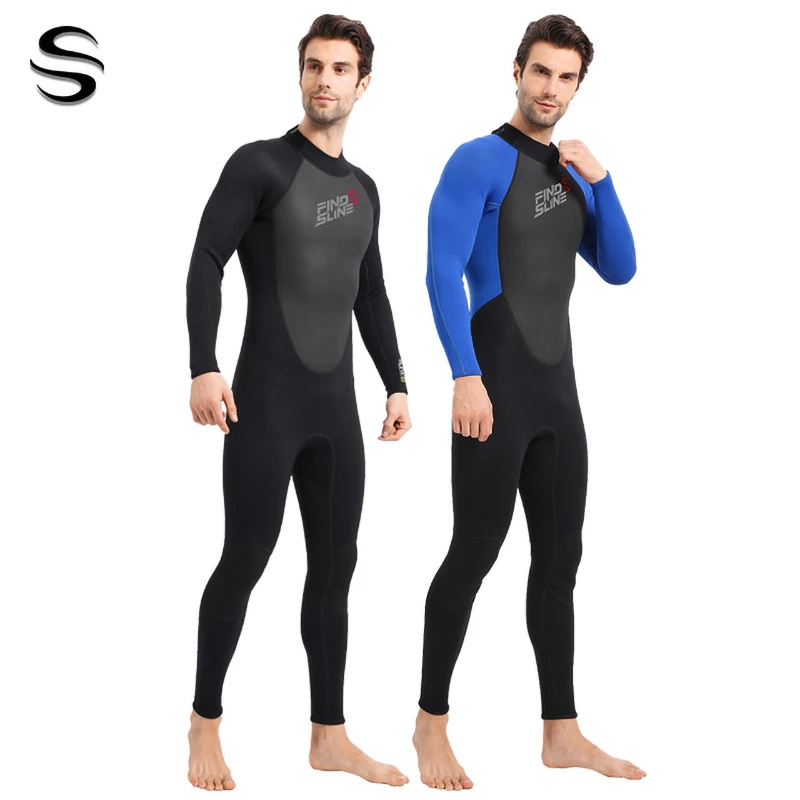 SLINX 3/2mm Keep Warm Neoprene Wetsuits Men Full Body One-Piece Scuba Diving Surfing Snorkeling Spearfishing Swimsuit Sunscreen