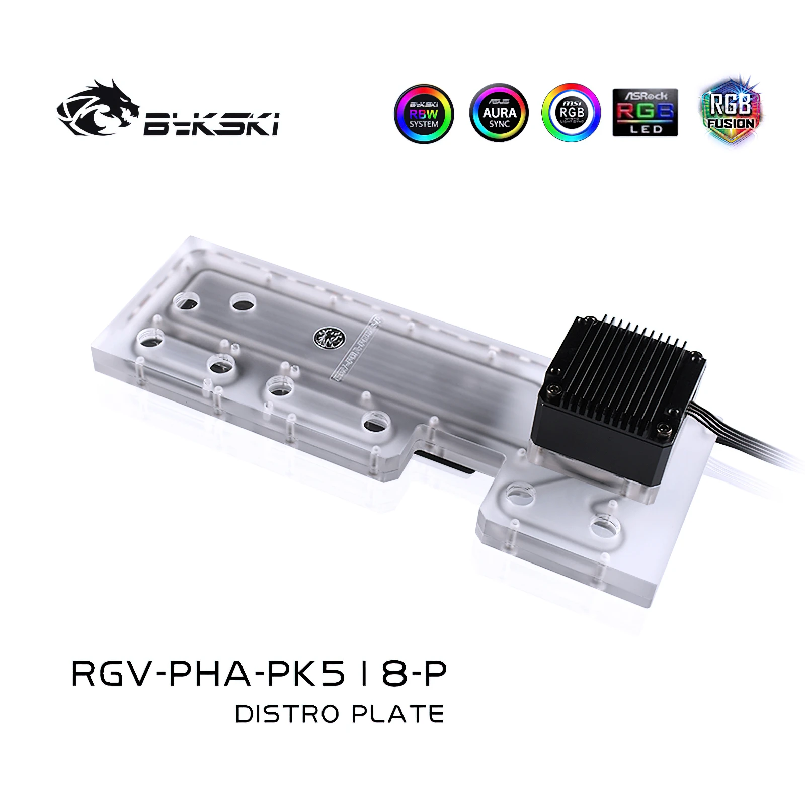 Bykski-Depósito de placa astro de refrigeración por agua RGB para Phanteks PK518/600S, carcasa de chasis, RGV-PHA-PK518-P