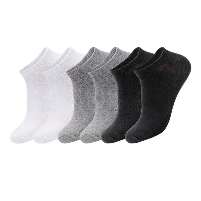 100% Thin Men Socks High Quality Cotton Breathable Socks No Show Boat Socks Black Short for Size 39-44